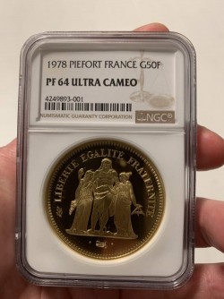 1978年 フランス G50F ピエフォー大型金貨 NGC PF64 Ultra Cameo