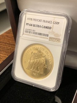 1978年 フランス G50F ピエフォー大型金貨 NGC PF64 Ultra Cameo