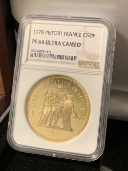 1978年 フランス G50F ピエフォー大型金貨 NGC PF64 Ultra Cameo