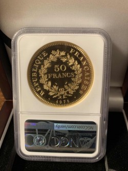 1978年 フランス G50F ピエフォー大型金貨 NGC PF64 Ultra Cameo