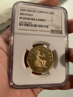 2009年 英国 ブリタニア ピエフォー G50P金貨 NGC PF69UC