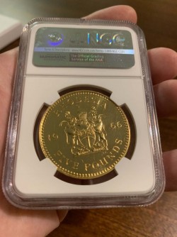 今はなき国 ローデシア金貨 1966年 ローデシア 5ポンドプルーフ金貨 NGC PF65