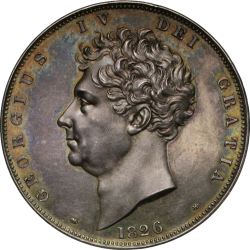 1826年 英国 ジョージ4世 プルーフクラウン銀貨 NGC PF62+