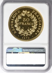 最高鑑定 1979年フランス・ピエフォーG50F (ヘラクレス）大型金貨 NGC PF68 Ultra Cameo