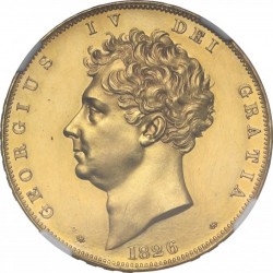 1826年 英国 ジョージ4世 5ポンドプルーフ金貨 NGC PF61 CAMEO