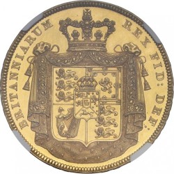 1826年 英国 ジョージ4世 5ポンドプルーフ金貨 NGC PF61 CAMEO