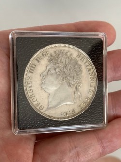 鑑定なし 1821年 英国 ジョージ4世クラウン銀貨