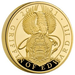 2021年 英国 クイーンズ ビースト エドワードIII グリフィン 5オンスプルーフ金貨