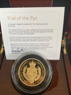 The Trial of the Pyx（トライアル・ピックス） 2017年 英国 サファイアジュビリー5オンスプルーフ金貨