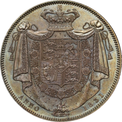 1831年 英国 ウィリアム4世 プルーフクラウン銀貨 NGC PF60