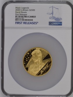 PF70UC FRは12枚のみ 2020年 英国 ミュージック・リジェンド デヴィッド ボウイ 5オンスプルーフ金貨 NGC PF70UC First Release PF70UC FRは12枚のみ 2020年 英国 ミュージック・リジェンド デヴィッド ボウイ 5オンスプルーフ金貨 NGC PF70UC First Release