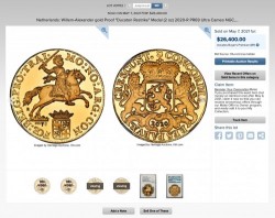 2020年版が26400ドル（285万円）で落札されました 限定20枚 2021年 オランダ シルバーライダー 2オンスプルーフ金貨