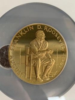 金の価値だけで175万円以上 1941年（1966年鋳造）イギリス 大西洋憲章25周年ゴールド＆シルバーメダルセット（合計4枚）