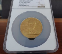 最高鑑定 1965年 Spink and Son社オフィシャルメダル ウィストン・チャーチル ゴールドメダル NGC PF66UC