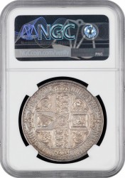 プレーンエッジ 純銀は激レア 1847年 英国 ゴチッククラウン銀貨 プレーンエッジ 純銀 N over U NGC PF61