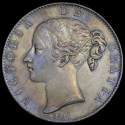 超大幅値下げ R2 試鋳貨(Pattern) 1844年 英国 ヤング・ヴィクトリア Unfinished Die パターンクラウン銀貨