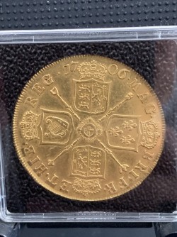 鑑定なし（AU） 1706年 英国 アン女王 5ギニー金貨