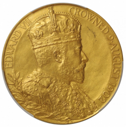 1902年 英国 エドワード7世 大型ゴールドメダル PCGS SP62