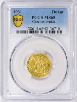 1931年 チェコスロバキア ダカット金貨 PCGS MS65