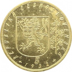 鑑定なし 1932年 チェコスロバキア 5ダカット金貨