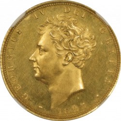 WR 235 R4 鑑定コインはPCGS, NGC合わせて20枚ほど 1825年 英国 ジョージ4世プルーフソブリン金貨 NGC PF62 CAMEO