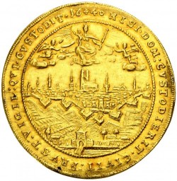 鑑定なし（UNC）神聖ローマ帝国 都市景観1640年 ドイツ バイエルン マキシミリアン1世 5ダカット金貨 Date Above