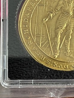 鑑定なし（UNC）神聖ローマ帝国 都市景観1640年 ドイツ バイエルン マキシミリアン1世 5ダカット金貨 Date Above