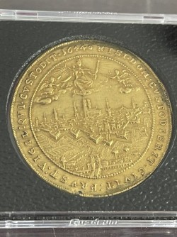 鑑定なし（UNC）神聖ローマ帝国 都市景観1640年 ドイツ バイエルン マキシミリアン1世 5ダカット金貨 Date Above