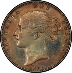 ウナライオンと同じ年 1839年 英国 ヤング・ヴィクトリア クラウンプルーフ銀貨 PCGS PR63