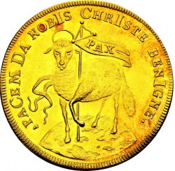 鑑定なし（UNC）1703年 ドイツ ラム3ダカット金貨 