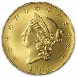 1855年 (2001年) Kellogg $50 S.S. Central America 大型金貨 PCGS (2.41オンス)