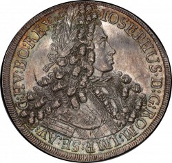 単独最高鑑定 1707年 オーストリア ターラー銀貨 PCGS MS65