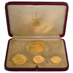 1937年 英国 ジョージ6世 プルーフ金貨 4枚セット オリジナルケース付き