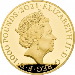 2021年 英国 The Great Engraversシリーズ最新作 ゴチッククラウン 肖像 1キロプルーフ金貨