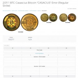 発行初年度 2011年 ビットコイン PCGS鑑定 Casascius 1 Bitcoin PCGS MS65