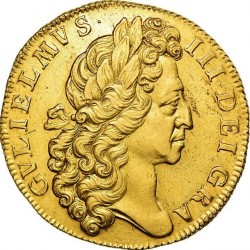 1701年 英国 ウィリアム 3世 2ギニー金貨 ファインワークス MS63レベル