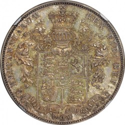 激レア Pattern プレーンエッジの鑑定コインはこの一枚 1824年 英国 ジョージ4世 パターン プレーンエッジ ハーフクラウン銀貨 NGC PF64