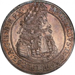 PCGS鑑定8枚のみ 1704/3年 オーストリア ターラー銀貨 PCGS MS61
