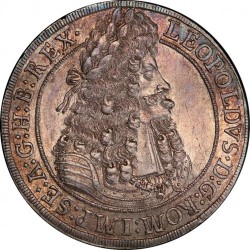 PCGS鑑定8枚のみ 1704/3年 オーストリア ターラー銀貨 PCGS MS61