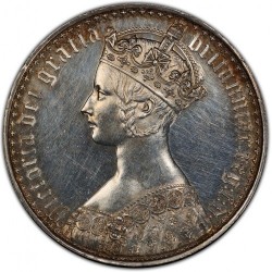 1847年 英国 ゴチッククラウン銀貨 UNDECIMO PCGS PR60