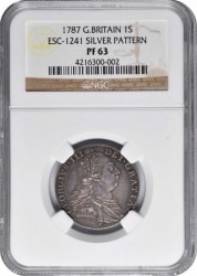 試鋳貨 鋳造7枚のみ 1787年 英国 ジョージ3世 パターンシリング貨 NGC PF63