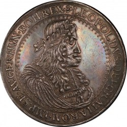 PCGS鑑定は2枚のみ 1600年代の2ターラー銀貨は買い！ 1682年 オーストリア 2ターラー銀貨 PCGS AU55