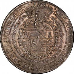 PCGS鑑定は2枚のみ 1600年代の2ターラー銀貨は買い！ 1682年 オーストリア 2ターラー銀貨 PCGS AU55