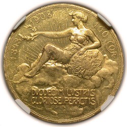 1908年 オーストリア 100コロナ金貨 雲上の女神 NGC PF60 1908年 オーストリア 100コロナ金貨 雲上の女神 NGC PF60