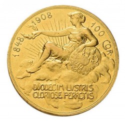 待てる方！  鑑定にだしてます（UNC）1908年 オーストリア 100コロナプルーフ金貨 雲上の女神