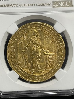 即発送 MS62が1150万円 1640年 ドイツ バイエルン マキシミリアン1世 5ダカット金貨 Date Above NGC MS61