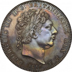 1818年 英国 ジョージ3世 クラウン銀貨