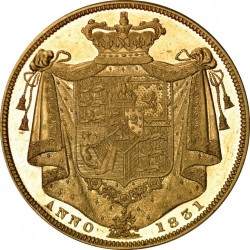 発行225枚 鑑定なし クリーニングなどの形跡なし 1831年 英国 ウィリアム4世 2ポンドプルーフ金貨