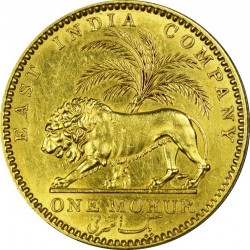 Cleaningなどの痕跡なし 鑑定なし（AU55〜） 1841年 英領インド ヴィクトリア モハール金貨 
