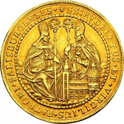 NGC & PCGSの鑑定コインなし 10や5ダカットより希少な額面 1668年 神聖ローマ帝国（オーストリア） ザルツブルク 6ダカット金貨